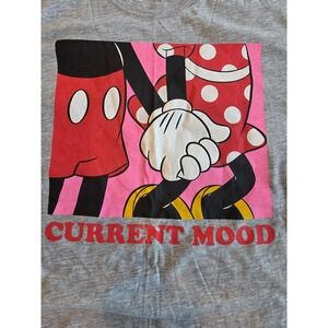 Disney Graphic T-Shirt Women XL Gray Good Current Mood Minnie Mickey Mouse